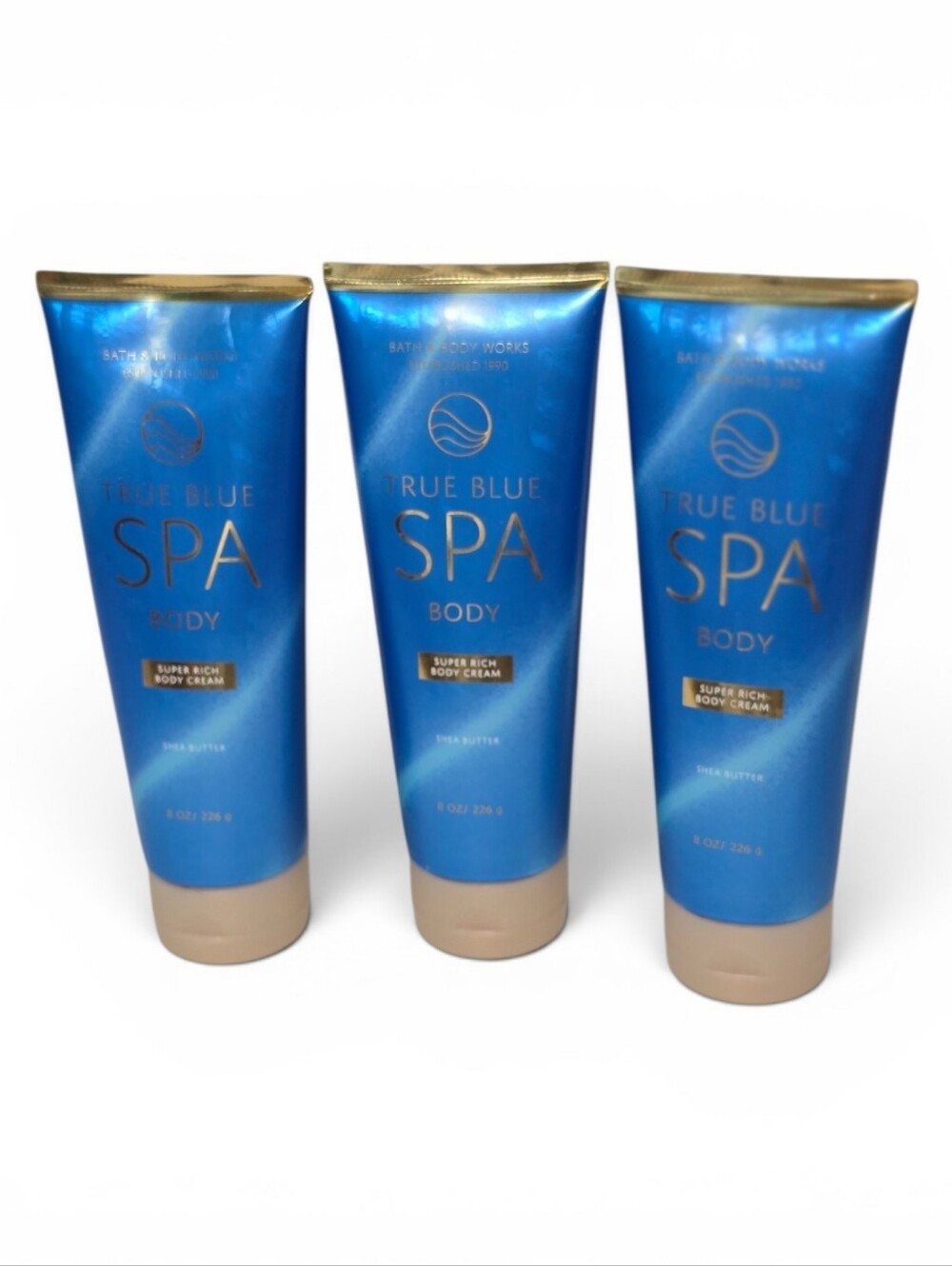 Bath & Body Works True Blue Spa Super Rich Body Cream Set of 3 NWT